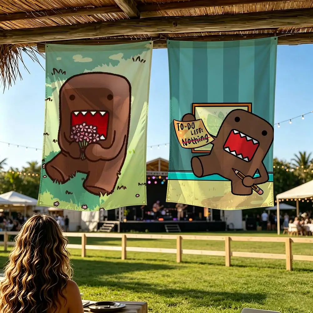 D-Domo-kun Japan Flag Digital Printing Banner for Garage Wall Out Door Decoration