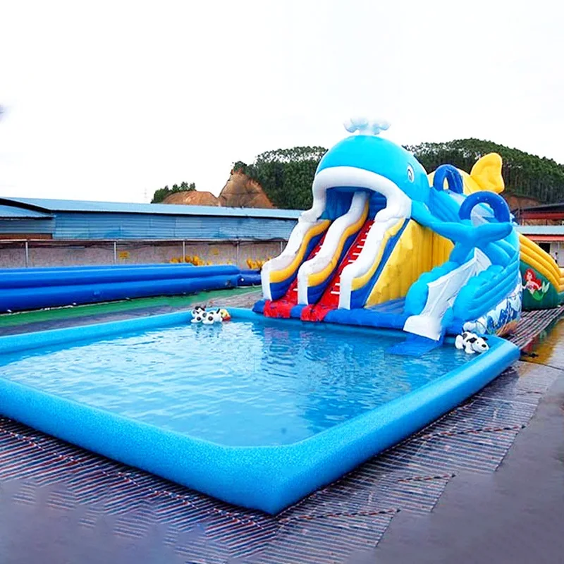Customized manufacturers supply large children's amusement facilities, inflatable slides, mobile water parks, inflatable slides,