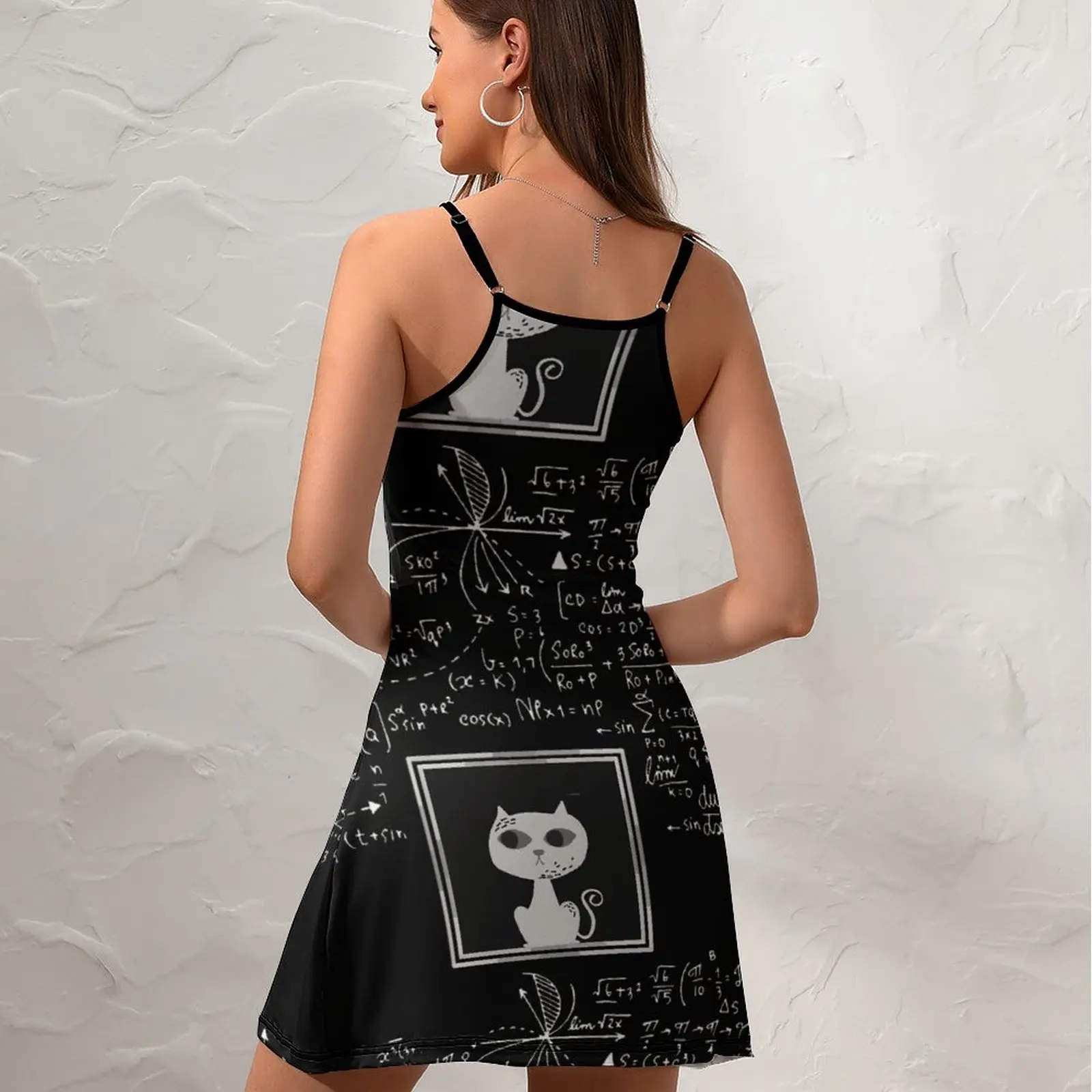 Exotic  Woman's Dress Suspender Dress Wanted Erwin Schrodinger Cat 8  Women's Sling Dress Novelty Cocktails Funny Geek