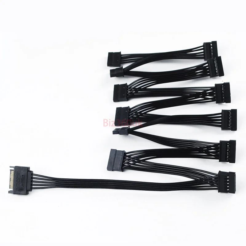 Z 15Pin 1 Male To 12X SATA Female Power Connector Splitter SATA Cables