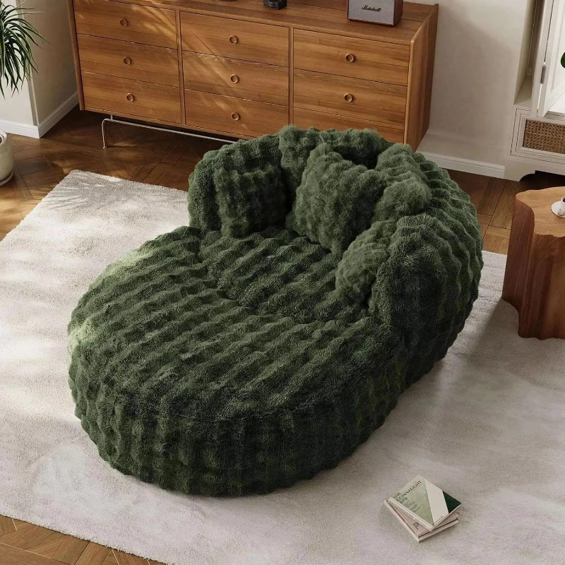 Comfortable bean bag chair corduroy lazy sofa recliner footstool simple
