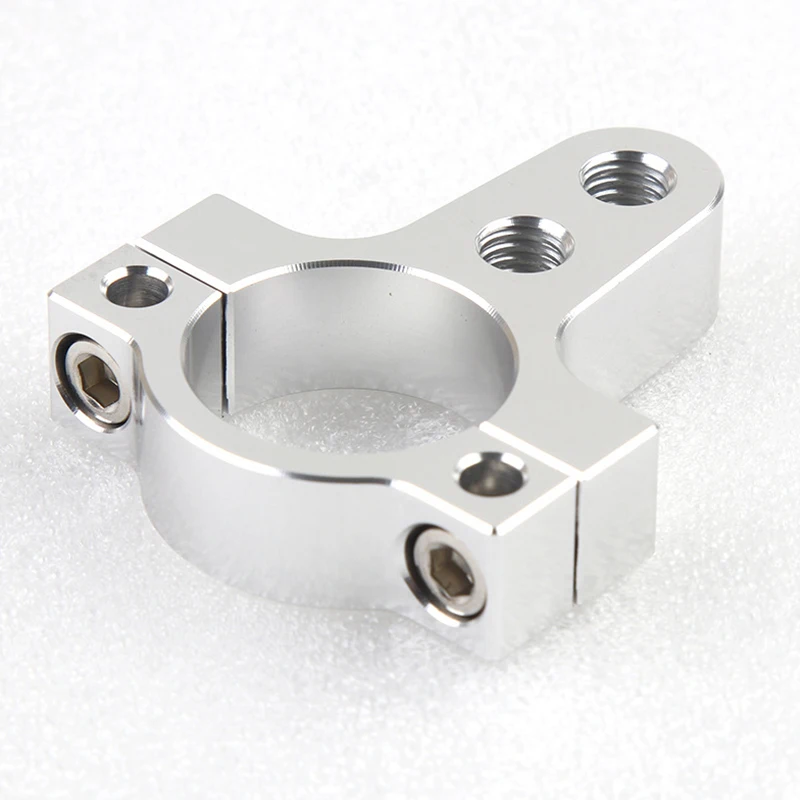 Alumínio Steering Damper Fork Frame, Braçadeira De Montagem, Fixer De Pé Para Motocicleta, Modificação De Bicicleta, Prata, 27mm