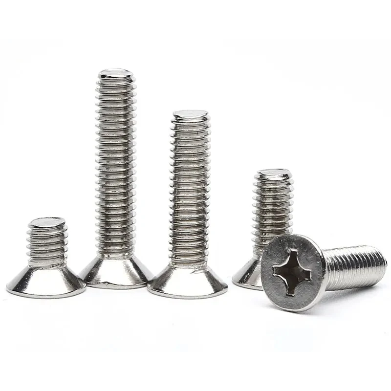 M3 304 Stainless Steel Cross Recessed Countersunk Head Screws / DIN965 Phillips Flat Head Machine Bolts 4-130mm A2-70