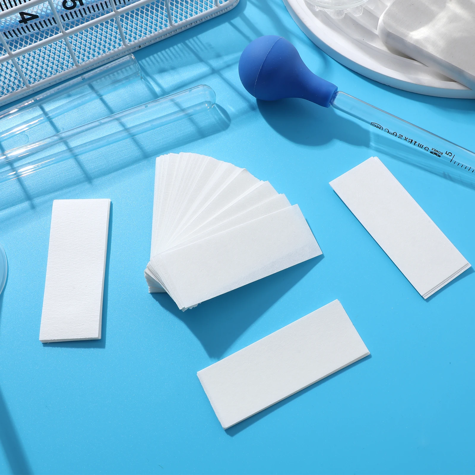 

200 Pcs Filter Paper Test Strips Chromatography Science Experiment Water Absorbent Dust Removal Lab Cleaning Rectangular