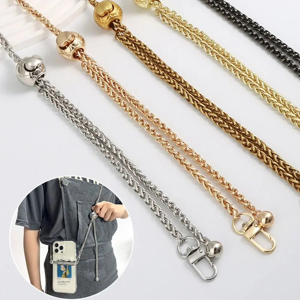 120cm Handle Replacement Metal Purse Chain Strap for Handbag Shoulder Crossbody Bag Chain Strap with Length Adjustable Ball