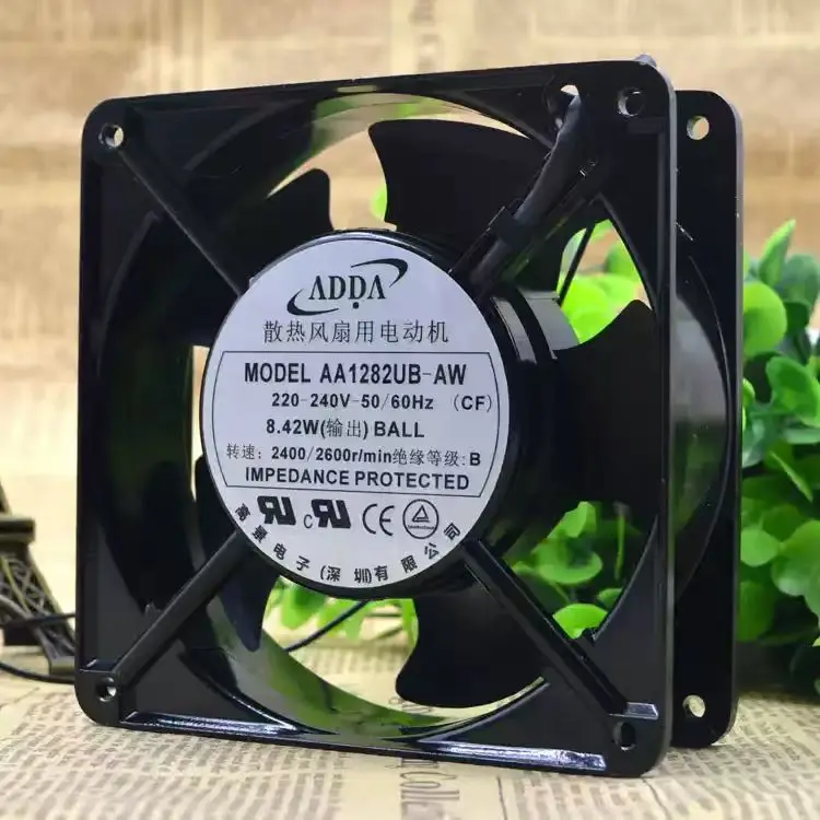 For ADDA AA1282UB-AW 12025 120x120x25mm Dual Ball Bearing Metal Frame Server Inverter Chassis Cooler Fan