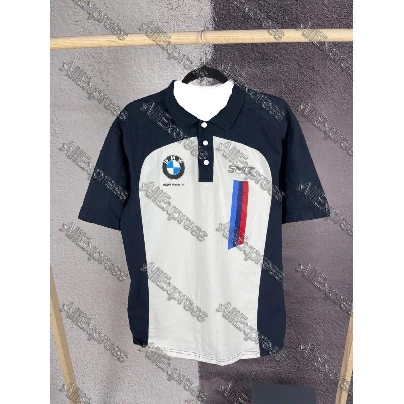 

BMW Motorrad Adventure Waterbird Быстросохнущая летняя рубашка поло для мужчин Superbike Riding Motorsport Не выцветает Повседневная одежда на пуговицах