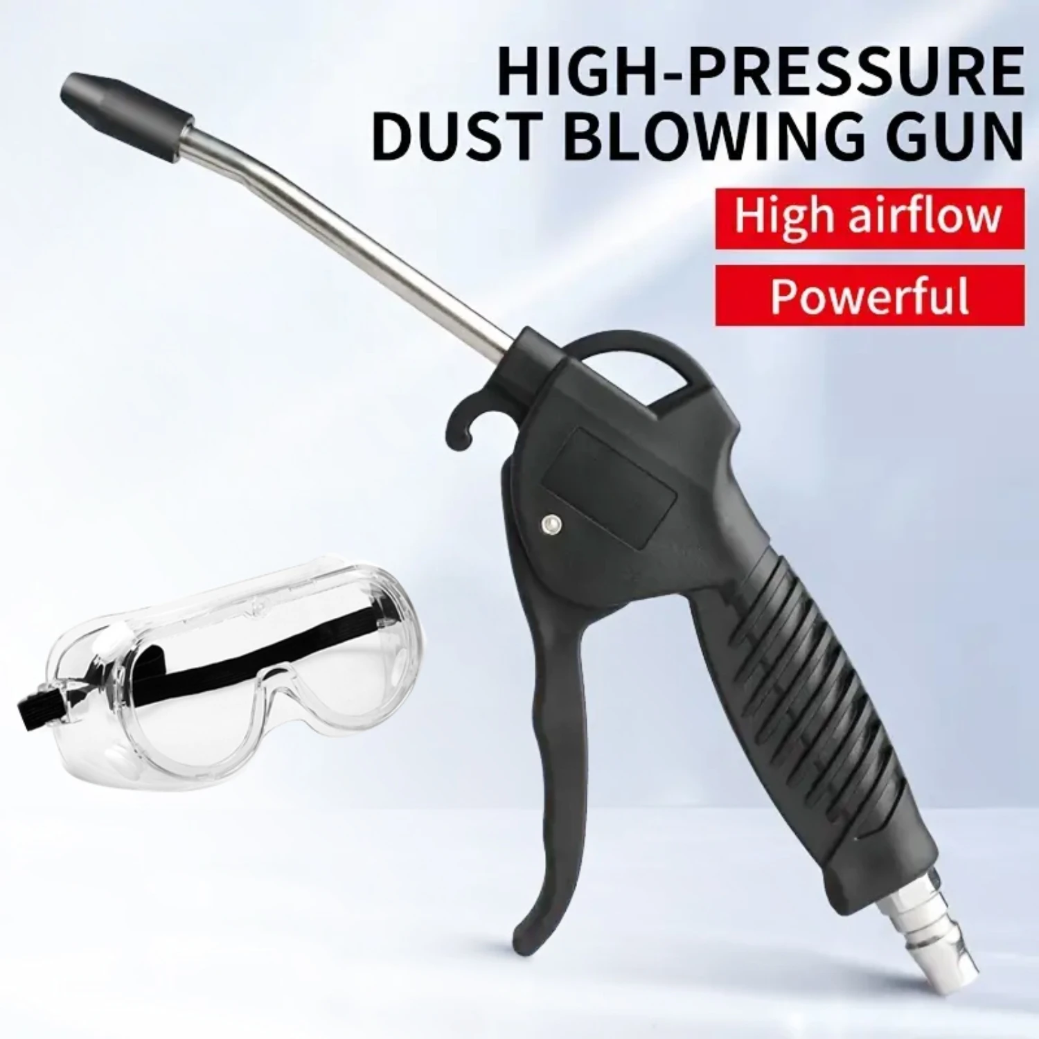 High-Power Black Pneumatic Dust Gun: Ideal Cleaning Tool for Precision Work, Efficient Dust Removal, and Tough Jobs - Perfect fo