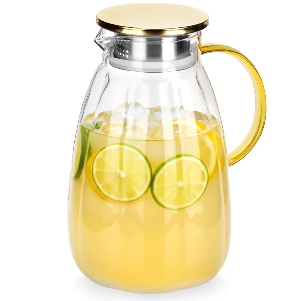 Glazen pot met deksel, 2,2 liter.