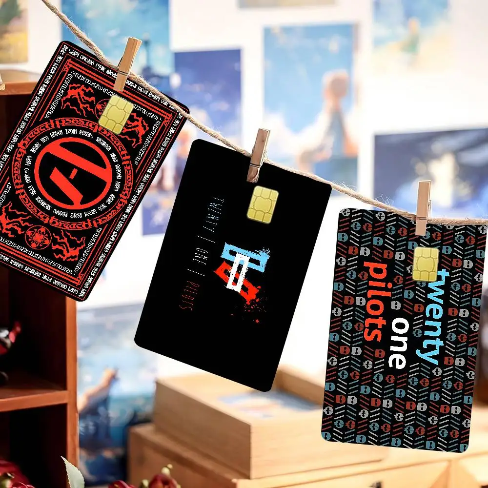 Popular T-Twenty One Pilot Band Cartoon Credit Card Skin Stickers for Bank Card Bus Metro Card Sticker Waterproof Women Gift