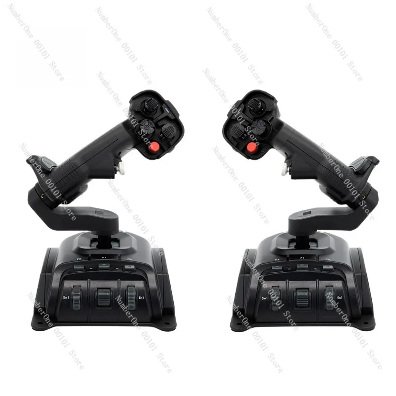 Omnidirectional Throttle & Left-Hand Space Flight Joystick, 6-Axis Precision Control for Flight Simulation