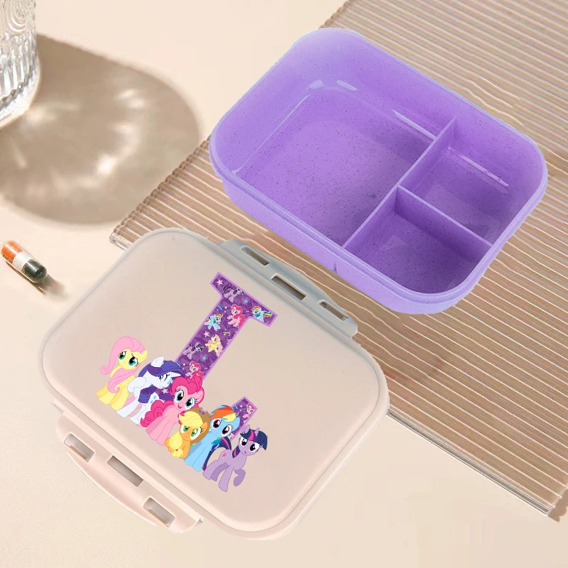 Boîte à déjeuner Bento My Little Ponys, lettre Kawaii A-Z, conteneurs de stockage des aliments, boîte à déjeuner pour enfants, cadeaux d'anniversaire pour enfants