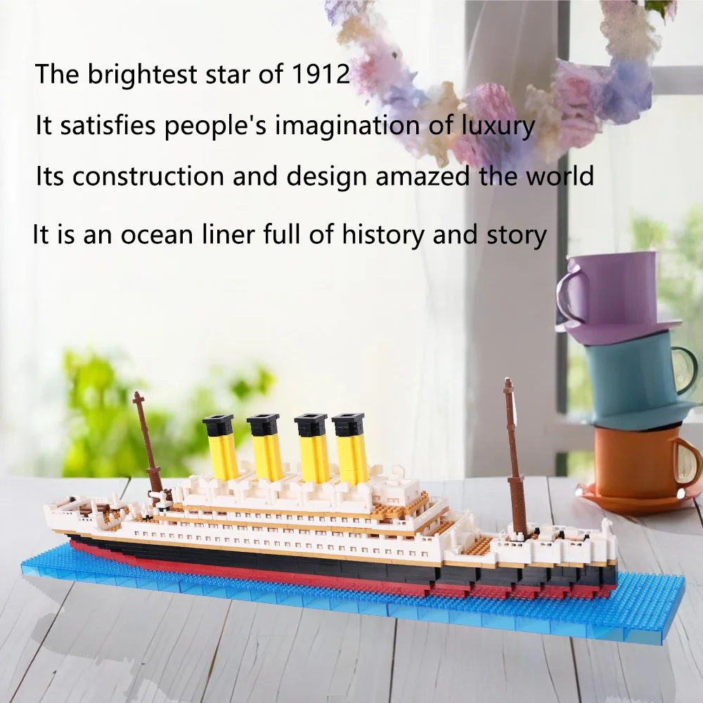 Zestaw klocków konstrukcyjnych Titanic gigantyczny chłopiec dziewczynka puzzle model statku wycieczkowego