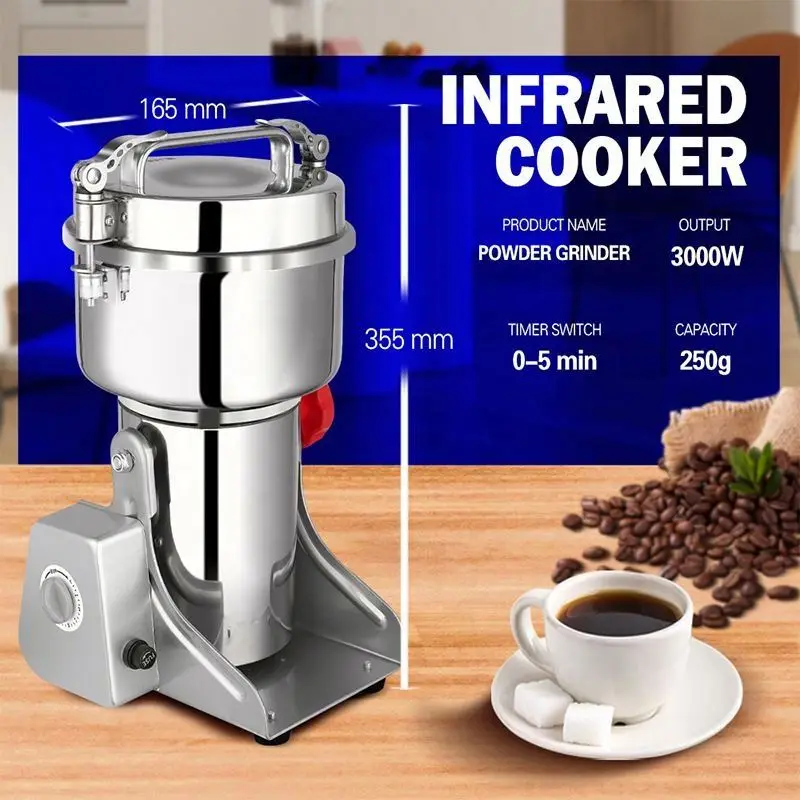 300g Swinging Aluminum Casing Mill Powder Aluminum Mill Powder Commercial Cocoa Powder Pulverizer Machine