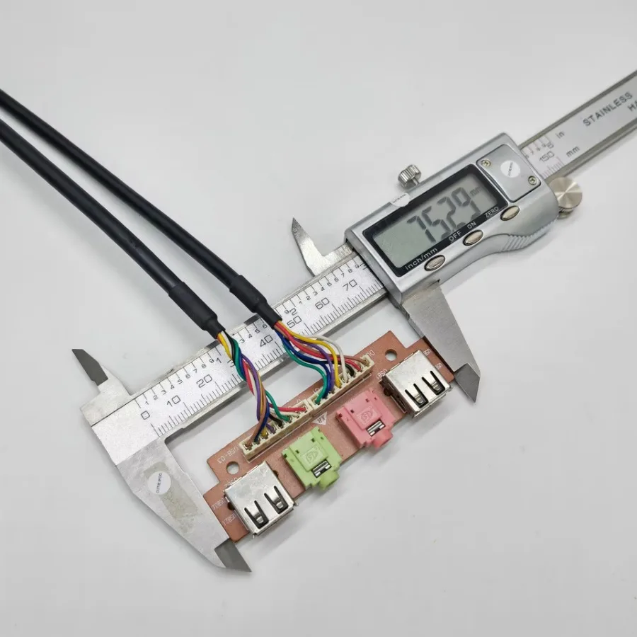 Caja de host para computadora de escritorio, chasis, panel frontal, E/S USB2.0 AC97/HD, micrófono de Audio, auriculares, Cable de enchufe de 3,5mm, 75mm