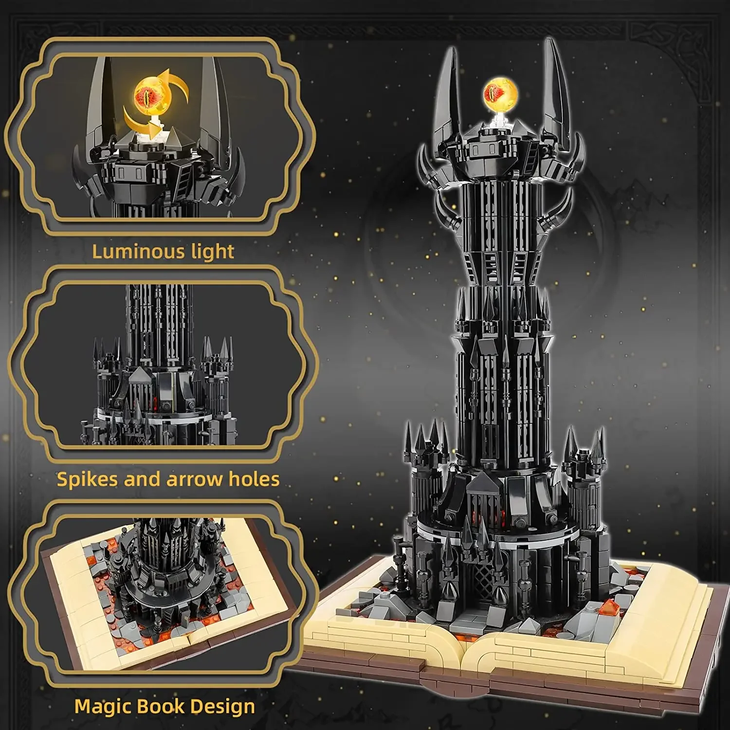 The Rings Dark Tower Of Orthanc Constructor Magic Castle Building Blocks Street View Bricks Toys for Boys Girls Christmas Gifts