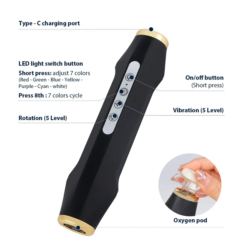 Máquina Facial recargable de mano con burbujas de oxígeno portátil, dispositivo de belleza para eliminación de arrugas y exfoliación