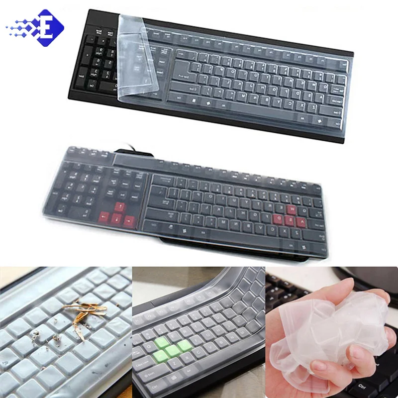 

1PC Soft Silicone 108 Keys Keyboard Cover Skins Universal Desktop Computer Keyboard Cover Skin Protector Film Cover Dustproof