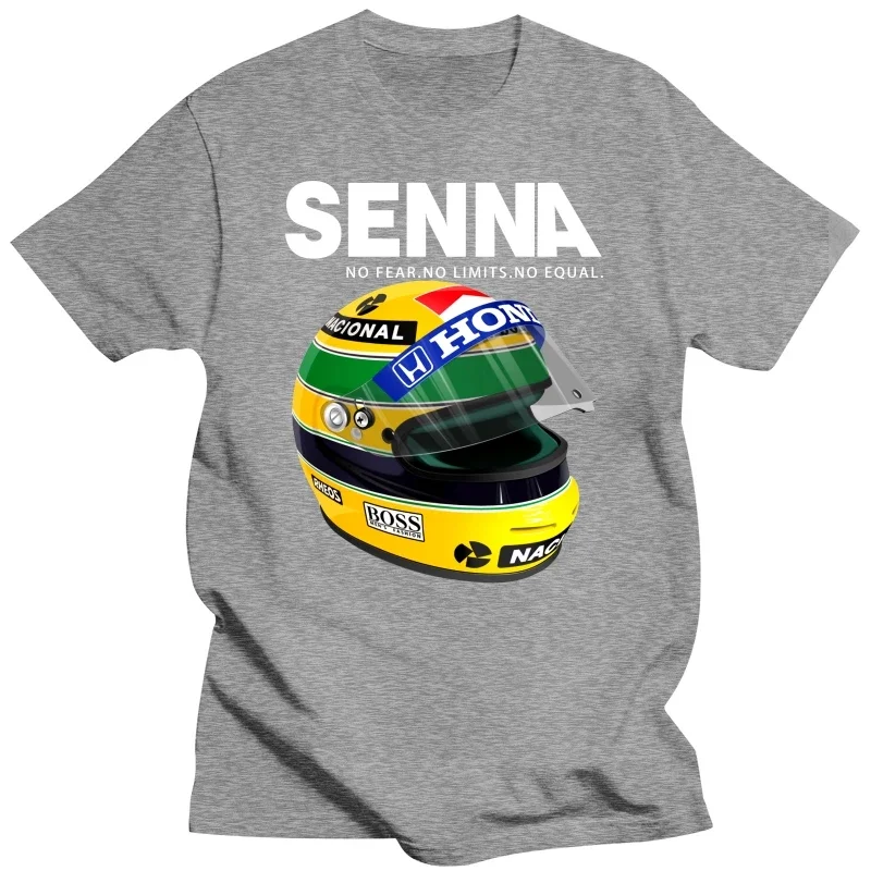 man summer t-shirt Ayrton Senna Helmet Tee Tops Clothing 1 Race Car Man Crew Neck Short Sleeve T Shirt Popular Man Big Size