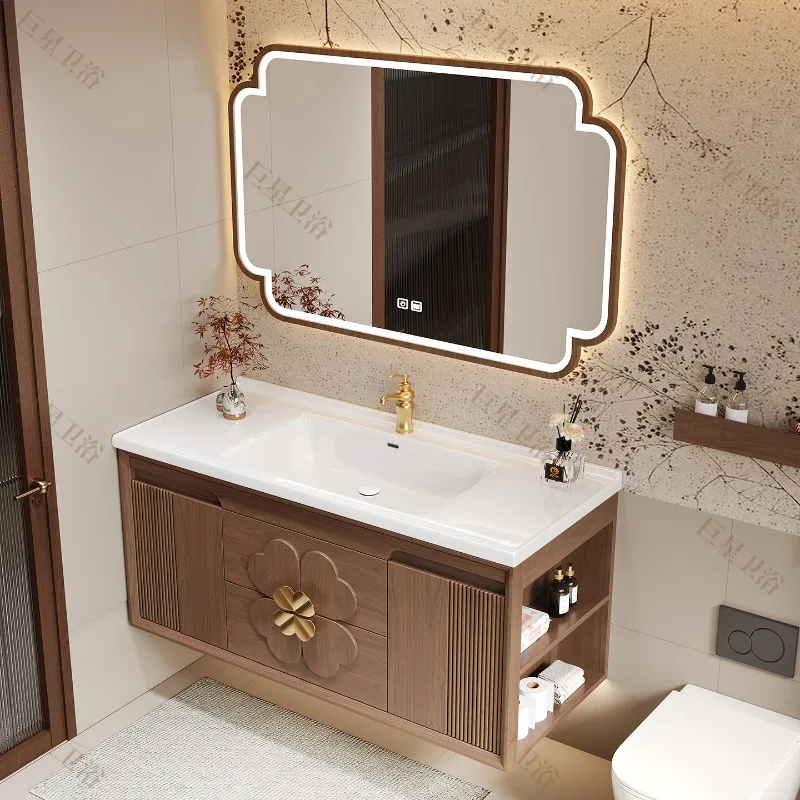 Toilet Storage Cupboard Organizer Mirror Partitions Space Saver Wooden Luxury Modern Cupboard Drawers Gabinete Room Furniture