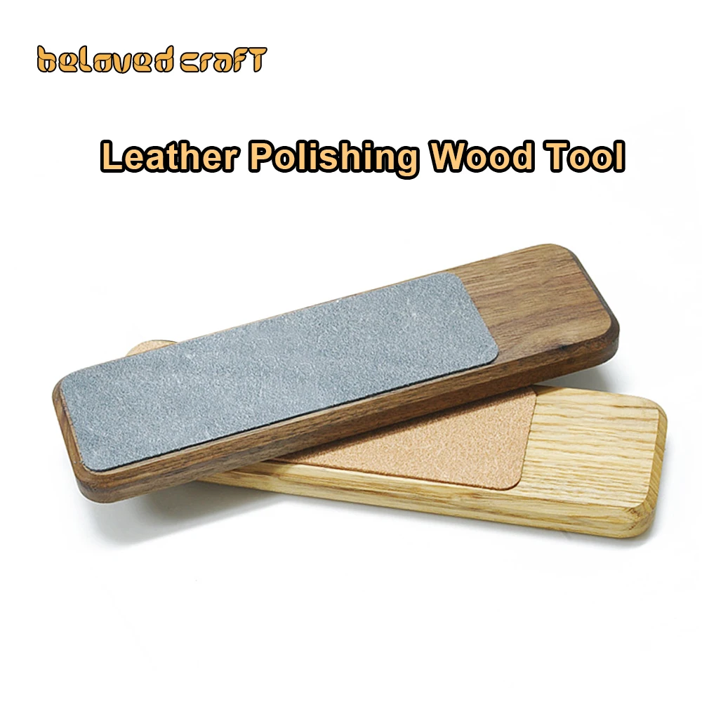 1 Piece Leather Knife Sharpener Sharpening Strop Tool Black Wood Razor Polishing Board Fine Grinding with Polish Compound
