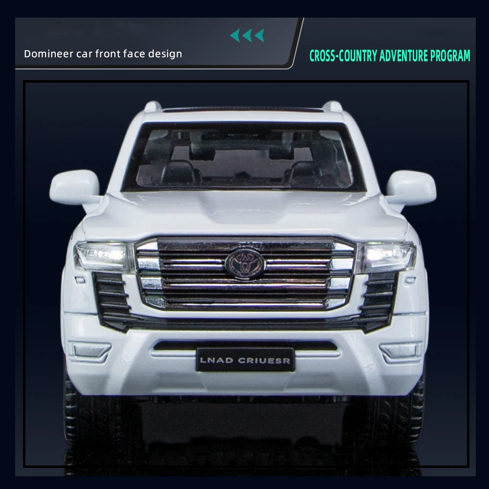 1:32 Toyota LAND CRUISER LC300 pressofusi in lega e veicoli giocattolo modello di auto giocattolo in metallo suono e luce tirare indietro collezione giocattolo