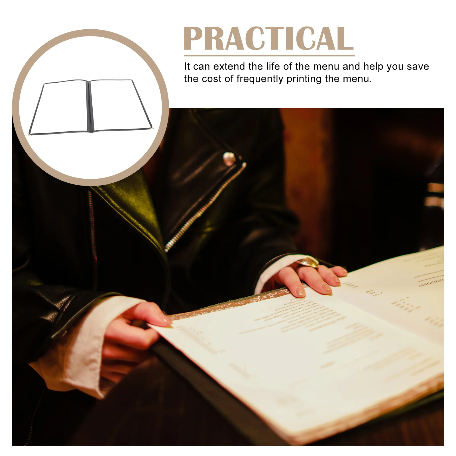 

Menu Cover PVC Transparent Durable Protective Restaurant Bar Hotel Menu Protector Water Oil Resistant Reusable