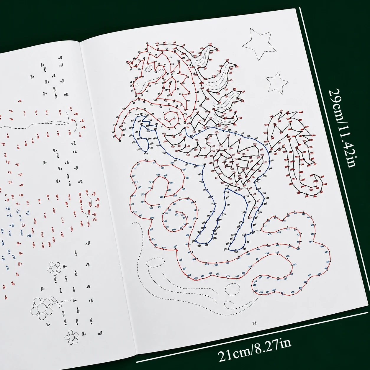 32 Pages Extreme Dot‑to‑Dot Puzzle Book, Connect The Dots & Colour Activity Workbook, Challenging Brain Game for Kids & Adults