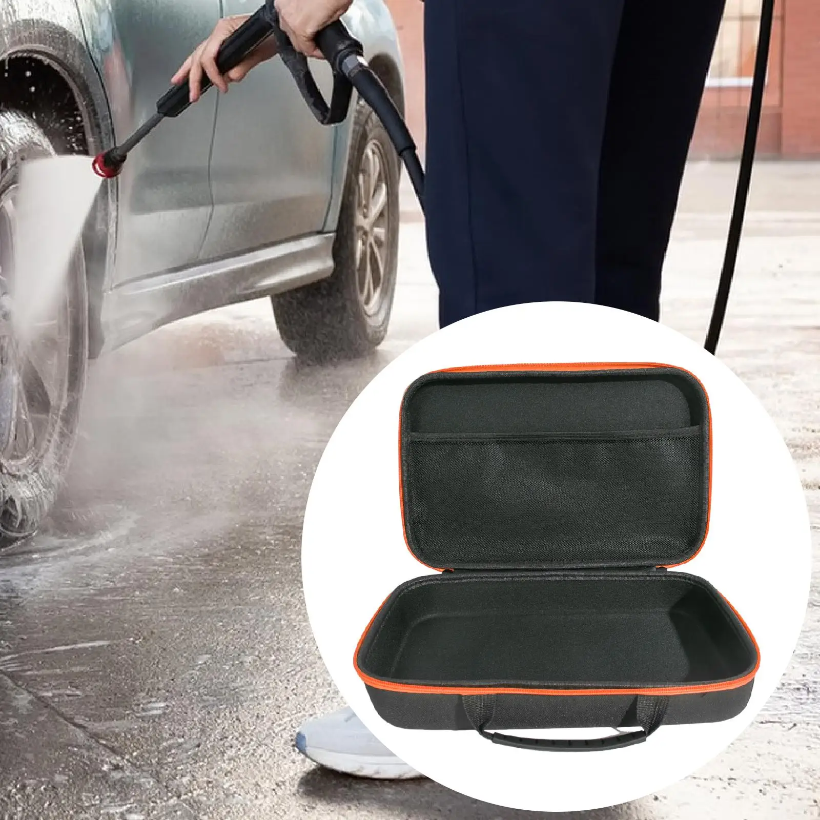 High Pressure Washer Bag EVA Compact Car Cleaning Tool Case Zipper Design for Home and Garden Storage