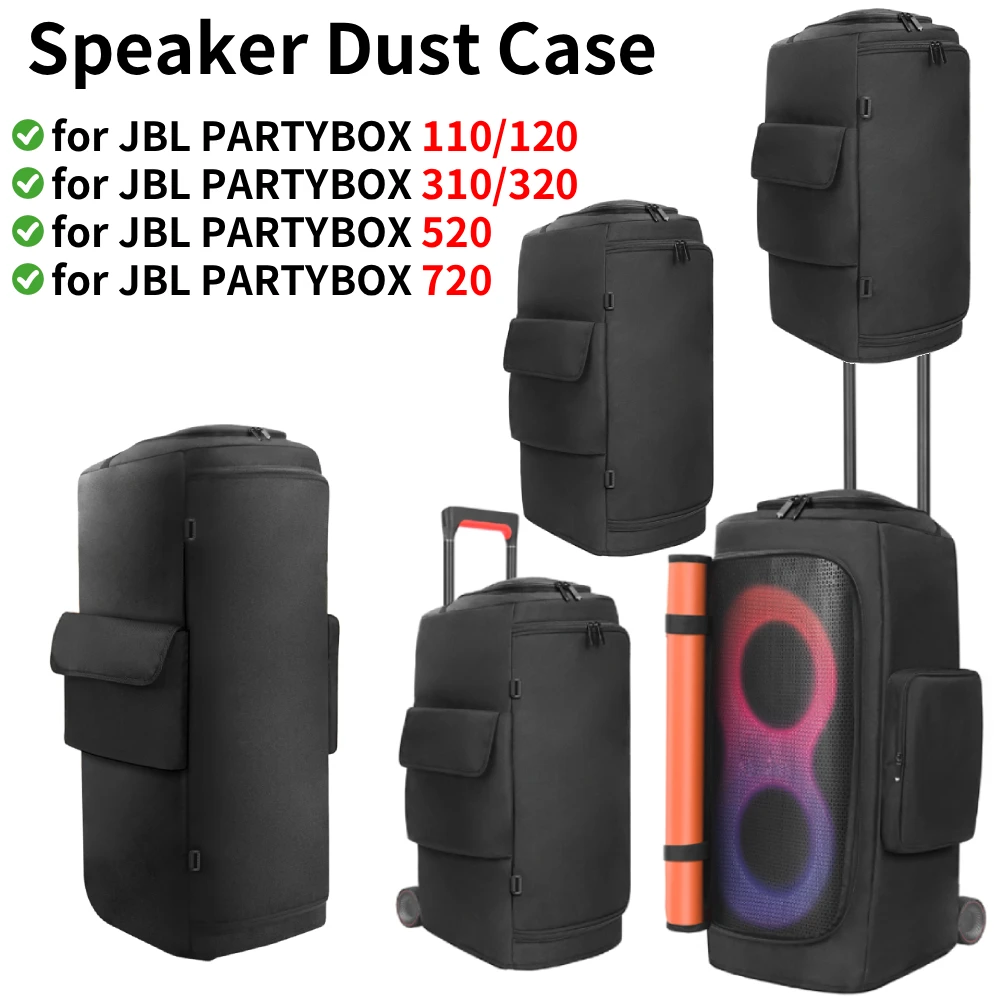 Portable Speaker Dust Case with Mic Pocket For JBL PARTYBOX 110 210 310 320 520 720 Speaker Storage Bag Party Carry Case Cover