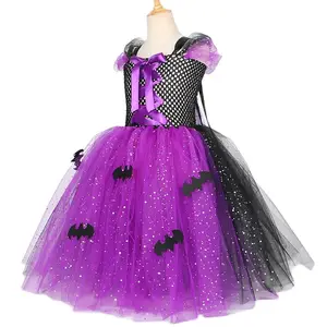 Halloween Purple Tutu -Rock, Schachweste gestreifter Teile, Kuchenrock, Hexenkleid, Mädchen spielt, leuchtende Farbe LED 10 Hauptverkaufsrock lila - №9