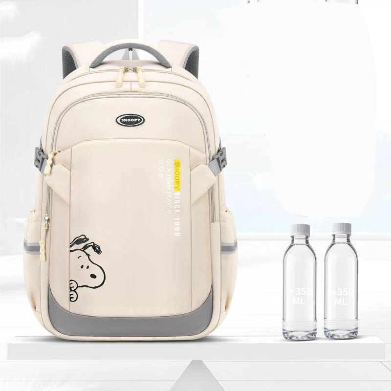 Kawaii Snoopy Student Backpack Spine Protection Lightweight Large Capacity Laptop Rucksack School Daily Travel Shoulder Bag Gift