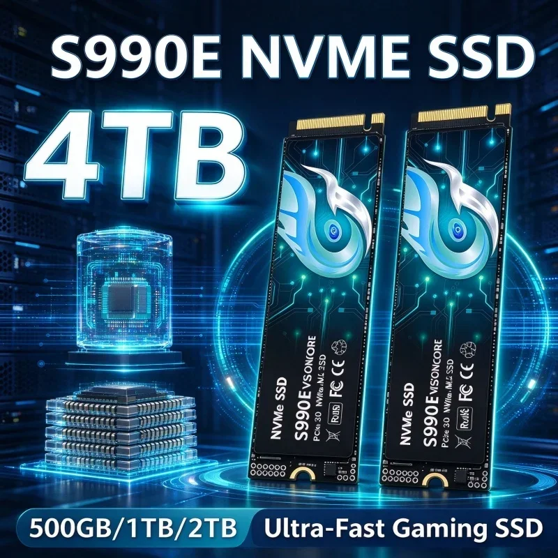 S990E M.2 NVMe SSD 2280 PCIe 500GB 1TB 2TB 4TB Internal Solid State Drive High Speed For Laptop Desktop Gaming PC