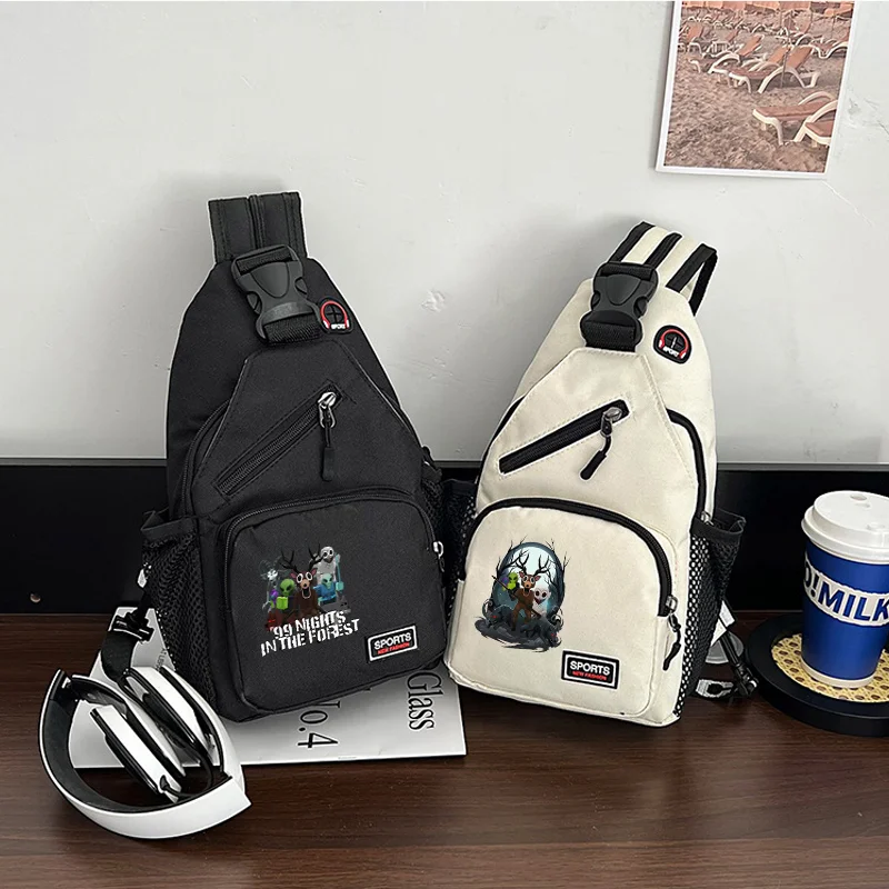 

99 ночей в лесу, сумка через плечо с мультяшным игровым узором, сумки через плечо с принтом, женские и мужские уличные модные сумки, подарки для вечеринок