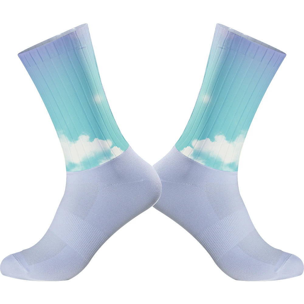 Chaussettes Aero Hautes pour Homme, Accessoire de dehors, Cyclisme, Anti-Alde, Respirant, 202 létique, Contrôle de l'Humidité, Nouvelle Collection 2024