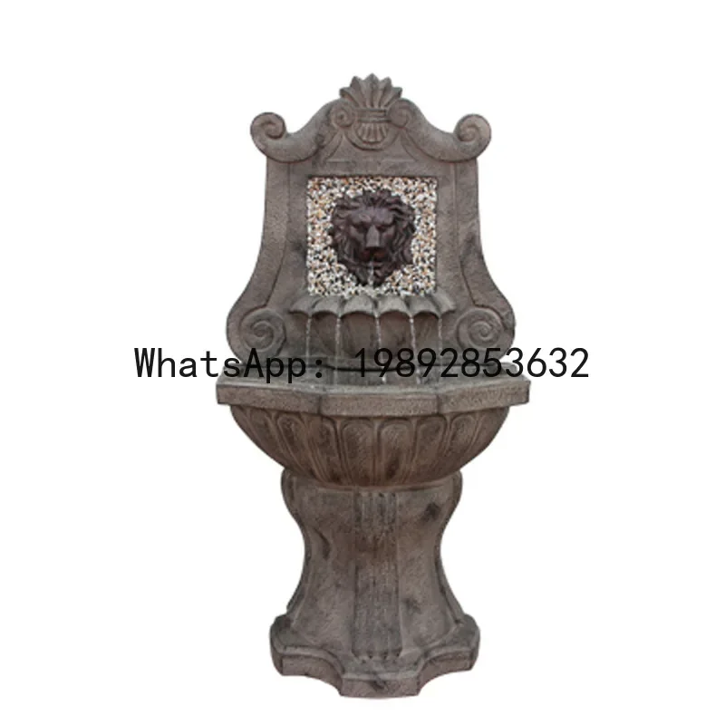 B1   Courtyard  Lion Head Fountain Villa Garden Outdoor Water Pool Water Feature Landscape Flowing Water Decoration Ornament