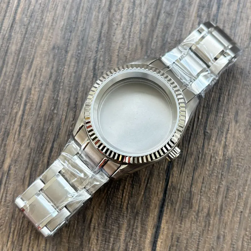 Watch Parts Solid 38mm Stainless Steel GS Style Watch Case Tooth Bezel Sapphire Glass Suitable For NH35/36 Movement 10Bar