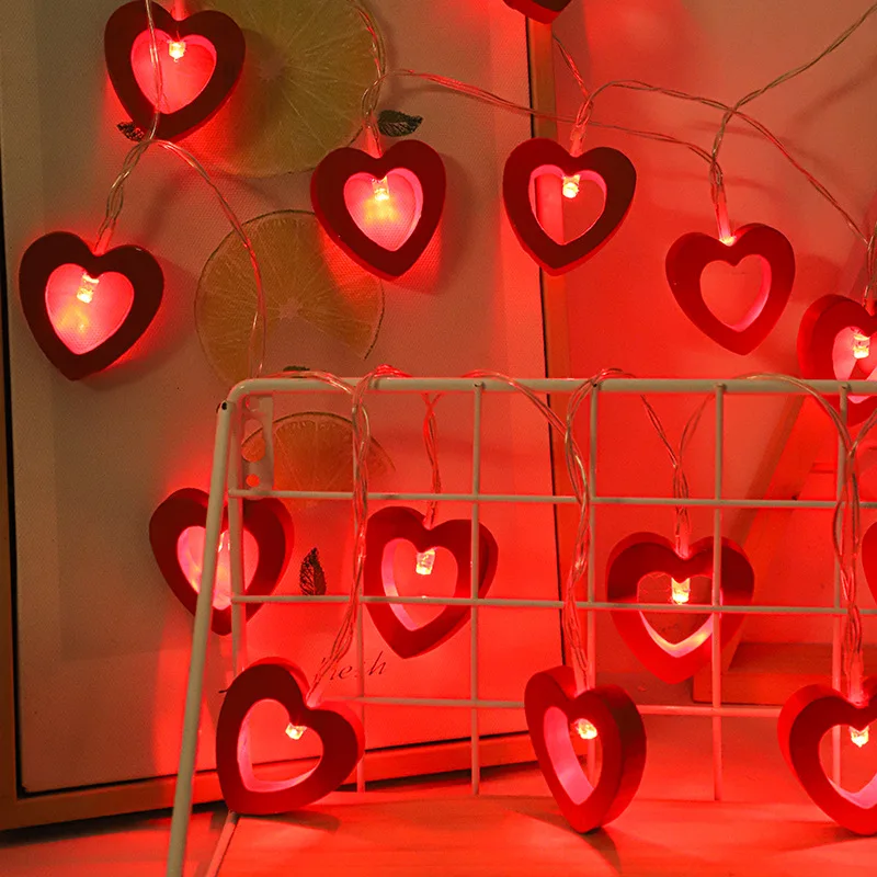 Led Love Heart String Lights Voor Xmas Slinger Party Kerst Vakantie Roze Meisje Romantische Kerstverlichting Bruiloft Decoratie