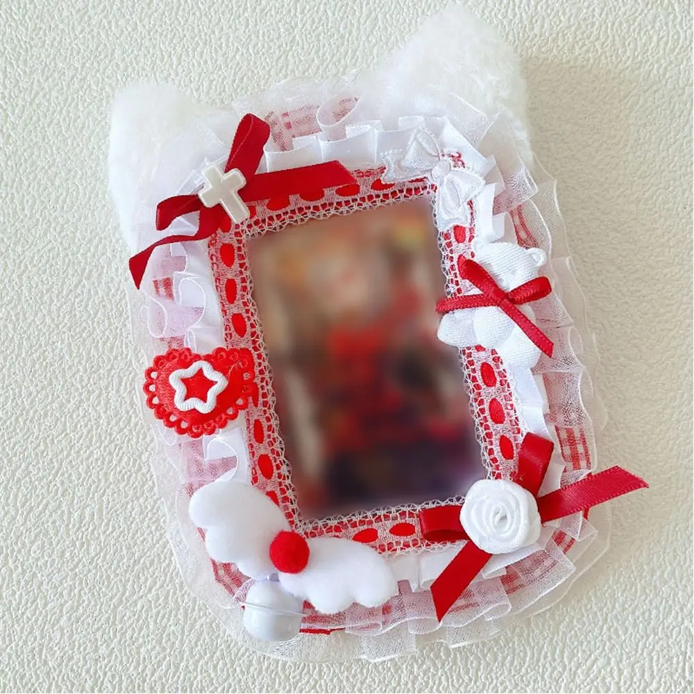 الحلو البوليستر حامل البطاقة الدانتيل Kawaii معرف الائتمان حالة الصورة بطاقة شارة حامل صور ديكور