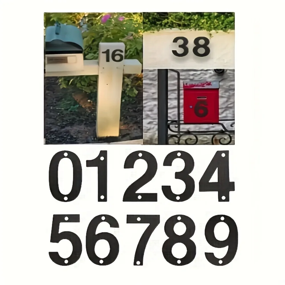 CIFBUY Metal House Numbers Detachable Easy Install Modern Floating Mailbox Decor 0-9 Iron Wall Art