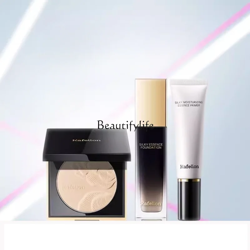 Liquid Foundation Concealer and Moisturizer, Long Lasting, Smear-Proof Makeup, Oil Control, Finishing Powder, Make-up Primer