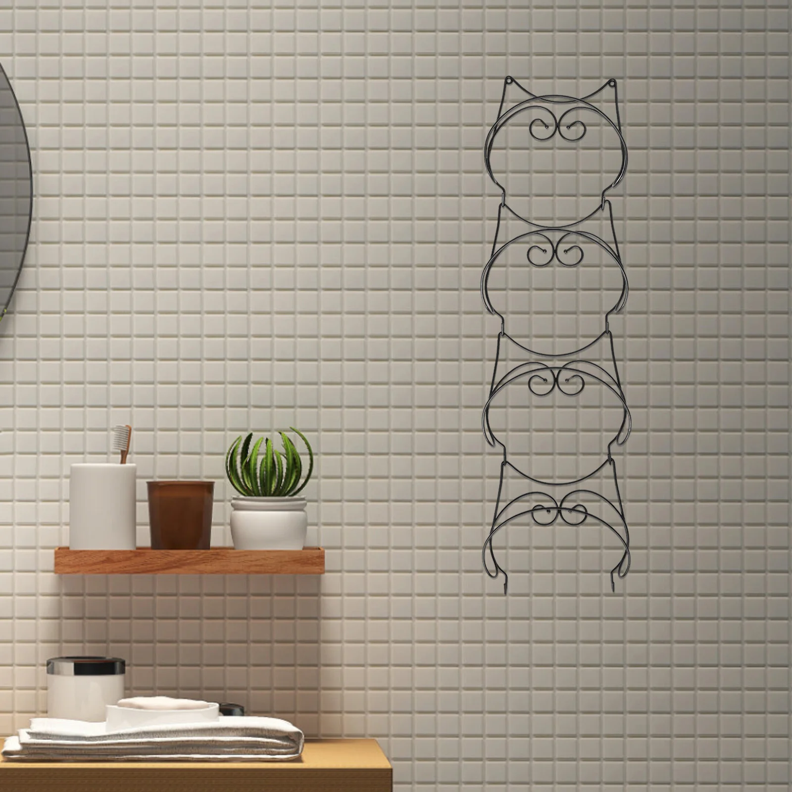 Wall Towel Racks Bathroom Organizer 4 Level Rolled Towels Holder Hand Towels Storage Bathroom Shower Wall Mounted Racks