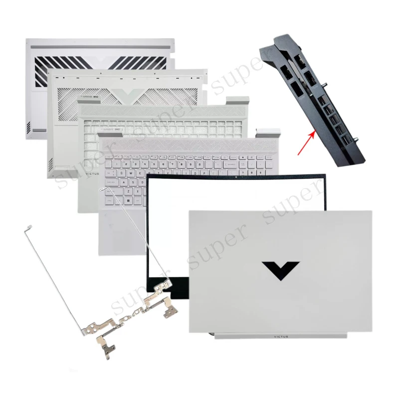S+   New for  HP 7/8 Victus 16-D 16-E TPN-Q264 263 Back Cover/Bezel/Palmrest/Bottom White