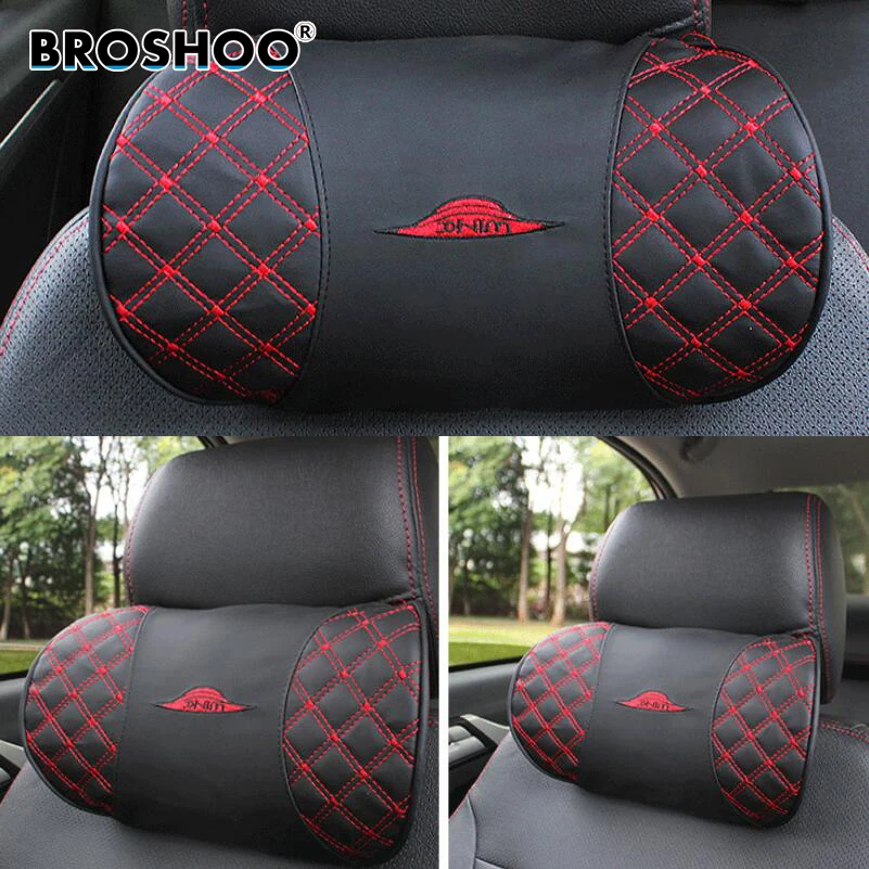 

BROSHOO 1 Piece Auto Kord Red Wine Headrest Series Neck Seat Pillow Bone Pillows High Quality Gifts Car Styling Free Shipping