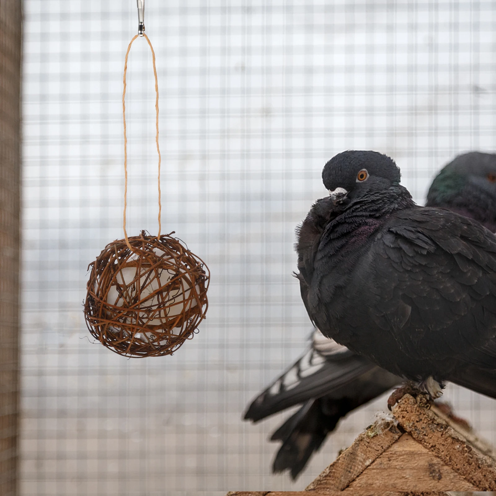

2 Pcs Hummingbird Nest Feeder 10cm Cotton Vine Balls Cage Toys Parakeet Chewing Shredding Foraging Parrot Large Pet Plaything