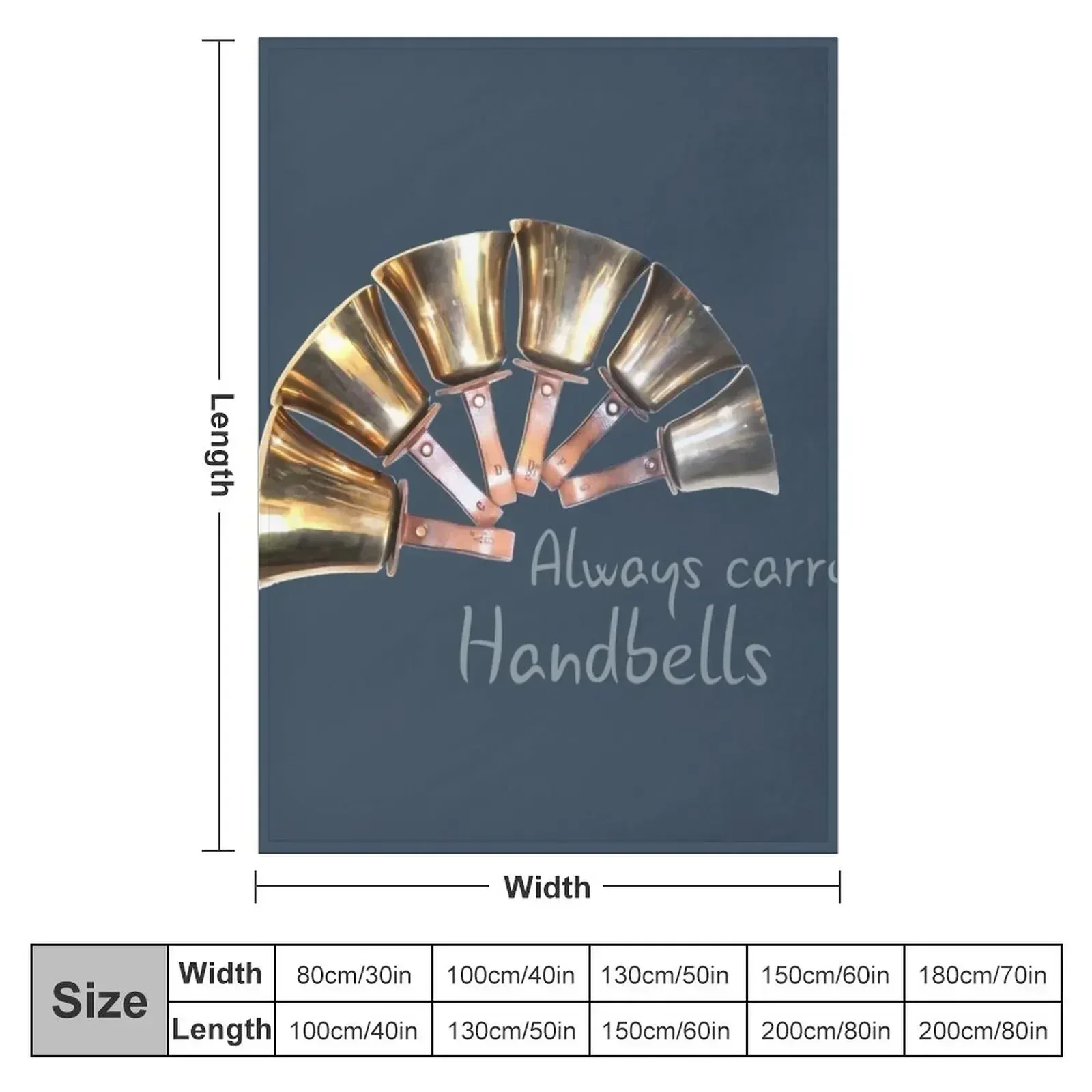 Bell Ringing - ALWAYS CARRY HANDBELLS Throw Blanket couch cozy soft plush fuzzy picnic outdoor blanket