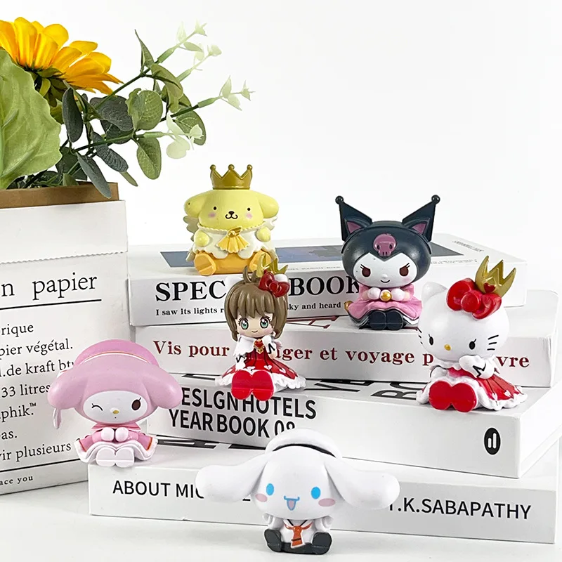 

Animation doll set of 6 dolls Variety Sakura co-branded 6 big-eared dog pudding Merlot Yugui tide play ornament