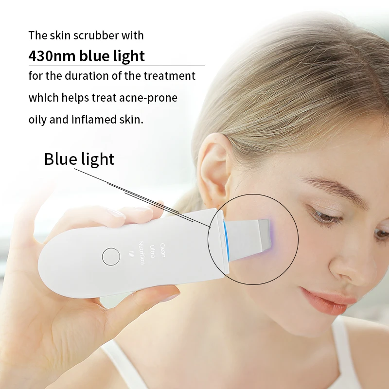 LESEN – grattoir de peau ultrasonique, Machine de nettoyage en profondeur, 4 modes avec lumière bleue de 430mm, Machine de Lifting du visage, nettoyeur ultrasonique des Pores