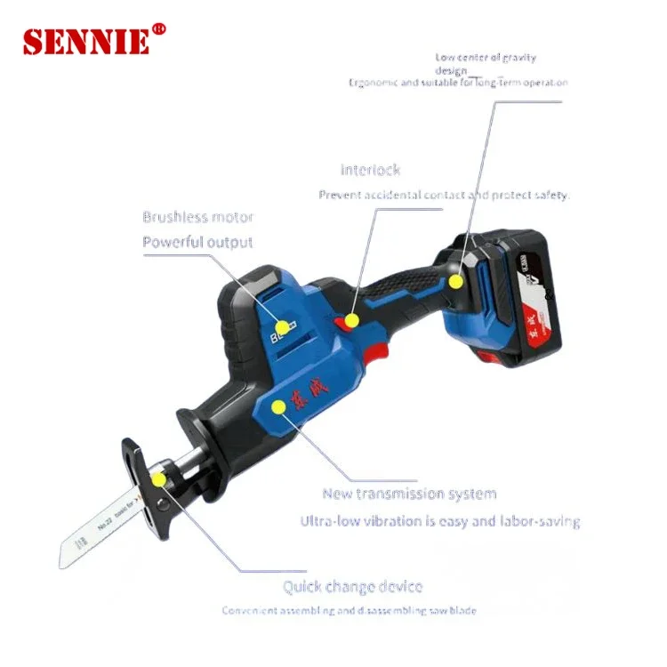 DongCheng Power Tools Electric 20v Cordless Reciprocating Saw Wood Tube Cutting Saw