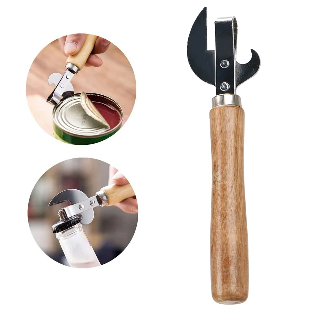 Abridor de aço inoxidável portátil manual tampa removedor multifuncional abridor de lata utensílio gadgets para frascos vasilhas acessório de cozinha